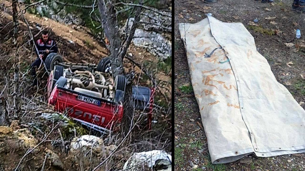 Alanya’da kamyonet uçuruma yuvarlandı: 1 ölü, 1 yaralı