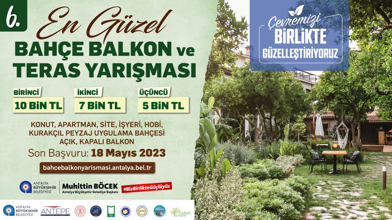 Antalya'nın en güzel bahçe, balkon ve teras yarışması başlıyor