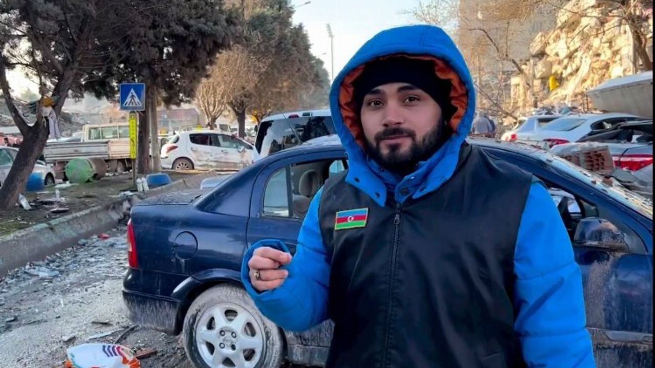 Azerbaycanlı sosyal medya fenomeni İsayev'den deprem bölgesi mesaisi