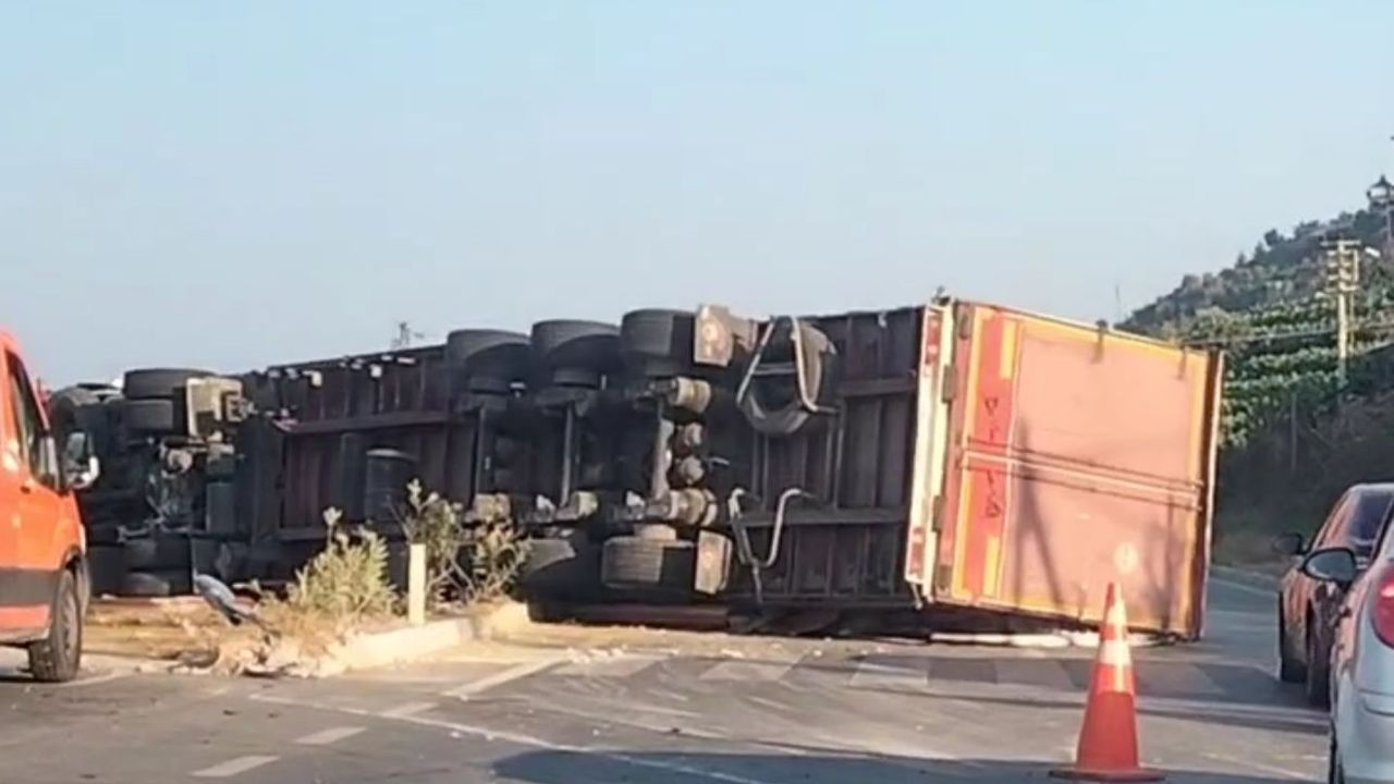 Alanya’da kamyon kaza yaptı