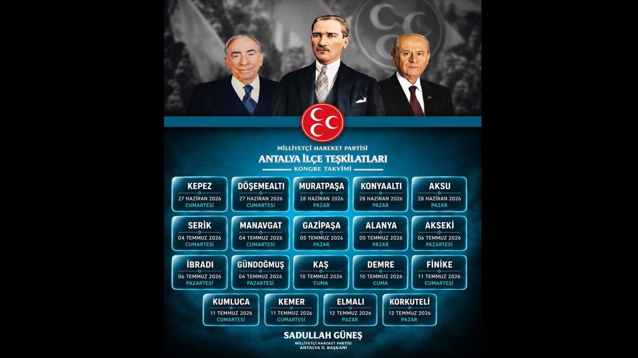 MHP Antalya İlçe Kongreleri takvimi resmen açıklandı