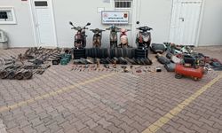 Antalya'da çalınan motosiklet parçaları ele geçirildi
