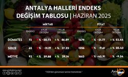 Antalya'da haziran ayı hal endeksini açıkladı