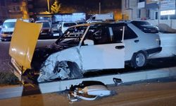 Otomobil direğe çarptı: 1 yaralı