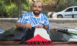 Çalıştayda keçeden Filistin bayrağı yaptı