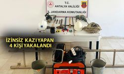 Antalya'da kaçak kazıya suçüstü: 4 gözaltı