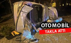 Takla atan otomobilde 4 kişi yaralandı