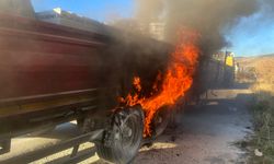 TIR'ın dorsesi yandı