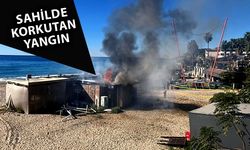 Alanya'da sahilde büfe yandı