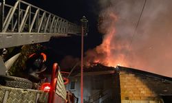 Ev ve ahır yangında küle döndü