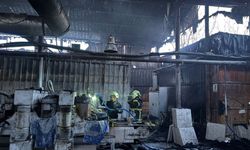 Mermer fabrikasında yangın