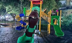 Antalya'da parktaki kaydırak yandı