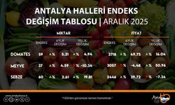 Antalya'da aralık ayı hal endeksini açıkladı