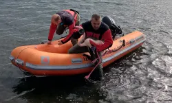 İtfaiye ekipleri ayağına misina dolanan flamingoyu kurtardı