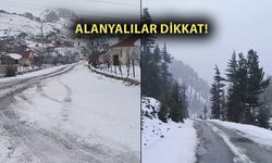 Alanya'nın yüksek kesimlerinde kar yağışı başladı