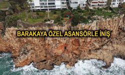 Antalya'da falezlerdeki kaçak baraka ve asansörü mühürlendi