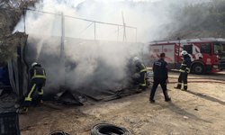 Alanya'da işçilerin kaldığı konteyner yandı