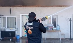 Kamış ürünleri deposunda yangın