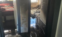 Dairede yangın çıktı 4 çocuk son anda kurtuldu