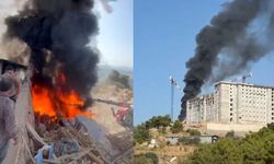 Alanya'da üniversite inşaatında yangın