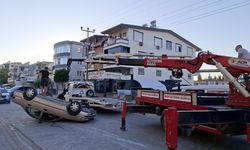 Gazipaşa'da kamyonetle çarpışan otomobil takla attı