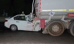 Manavgat'ta otomobil tankere çarptı: 1 ölü