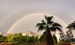 Alanya'da sağanağın ardından çift gökkuşağı
