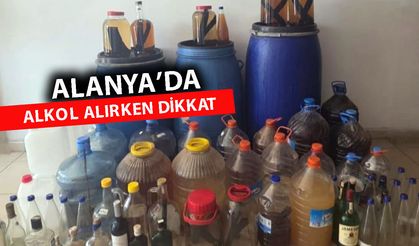 Alanya'da sahte alkol operasyonu