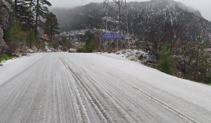Alanya yaylalarında kar yağışı başladı
