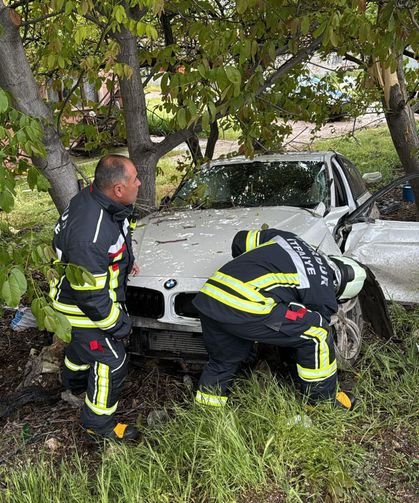 Şarampole düşen otomobilin sürücüsü yaralandı