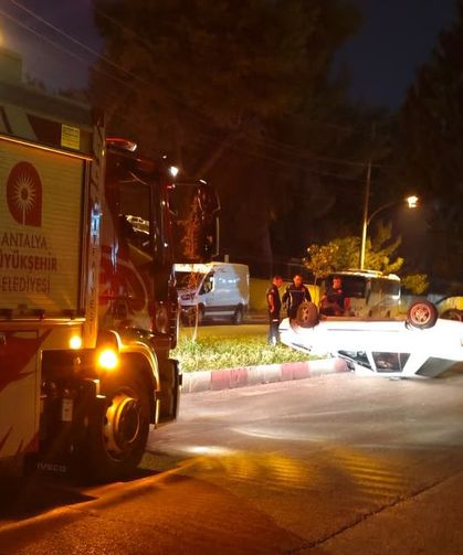 Takla atan otomobil kullanılamaz hale geldi