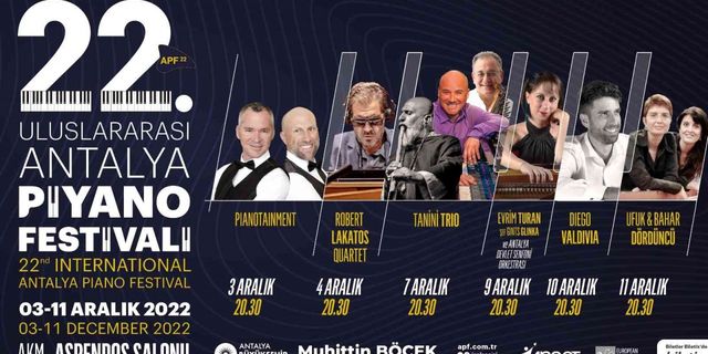 22. Uluslararası Antalya Piyano Festivali başlıyor