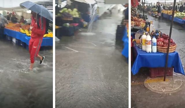 Alanya'da pazar göle döndü! Pazar esnafı tepkili..