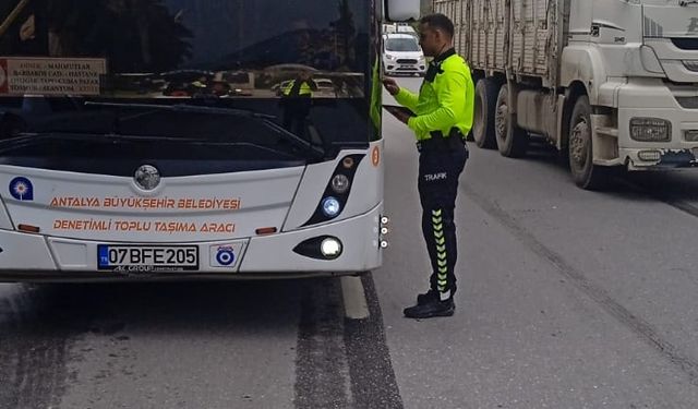 Alanya’da otobüsler denetlendi