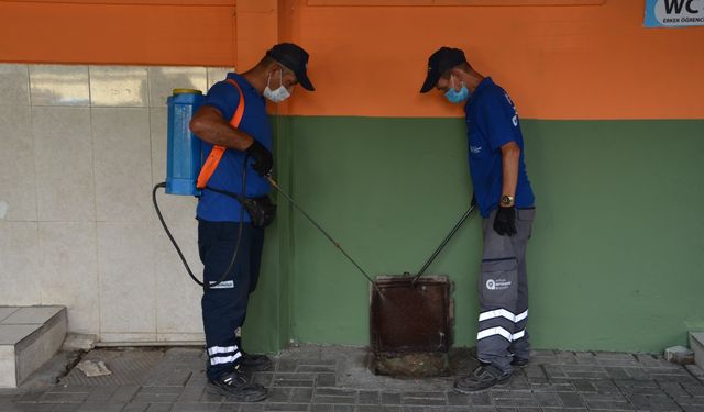 Alanya'da okullar ilaçlandı