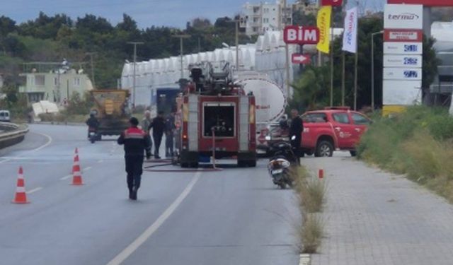 Alanya’da akaryakıt tankeri alev aldı