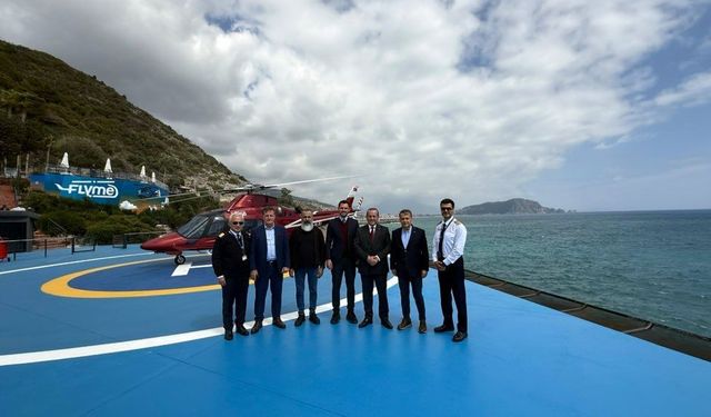 Alanya’dan KKTC’ye tarihi helikopter uçuşu başladı