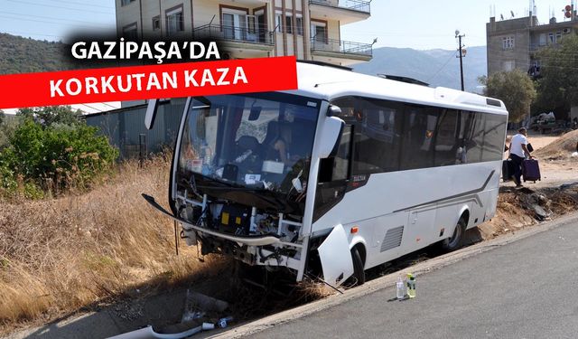 Gazipaşa'da midibüs şarampole düştü: 9 yaralı
