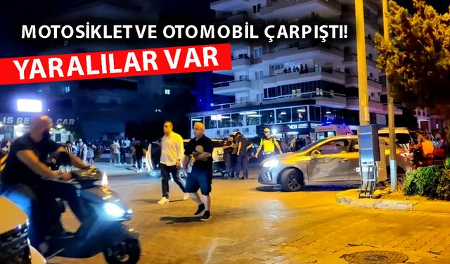 Alanya'da trafik kazası: Motosiklette bulunan iki kişi yaralandı