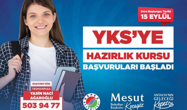Kepez'in YKS ve Destek Eğitim Kursları 15 Eylül'de başlıyor