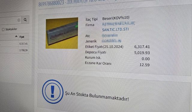 Antalya Eczacı Odası Başkanı Çelebi: Kur beklentisi nedeniyle ecza depolarından bazı ilaçları alamıyoruz