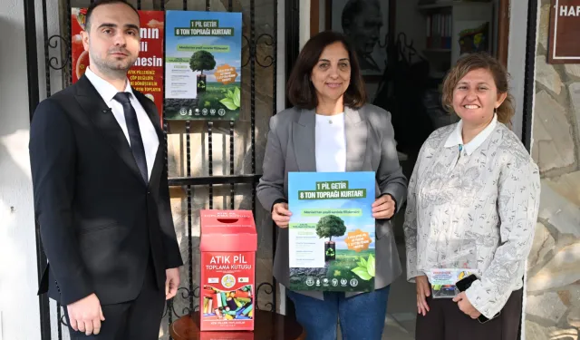 1 kilogram atık pil getirene zeytin fidanı hediye