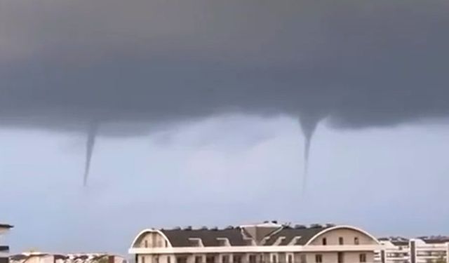 Alanya'da denizde hortumlar oluştu