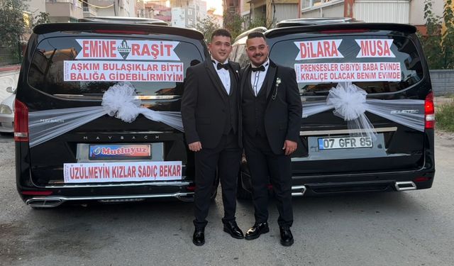 Antalya'da babadan kalma geleneği yaşatıp, aynı gün evlendiler