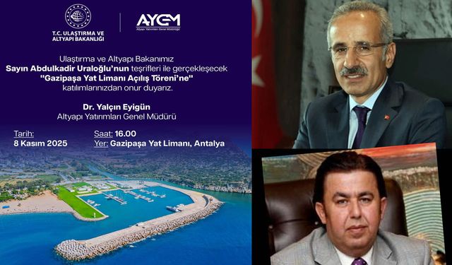 Gazipaşa Yat Limanı yarın törenle açılıyor: Bakan Uraloğlu geliyor