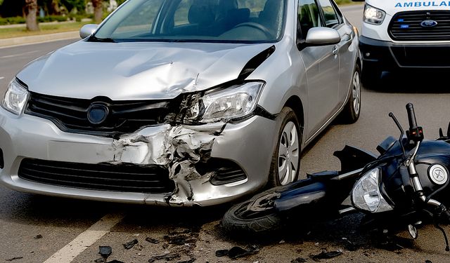 Alanya'da otomobil motosikletle çarpıştı: 2 yaralı