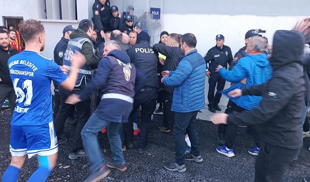 Amatör maç sonunda gerginlik