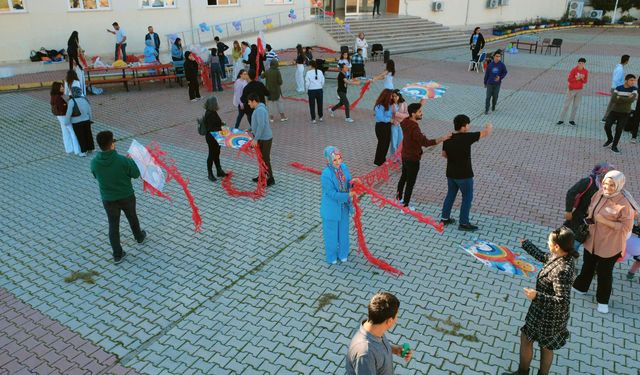 Uçurtma tasarlayıp uçurdular