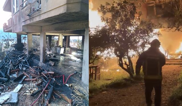 Alanya'da müstakil evin altında yangın çıktı