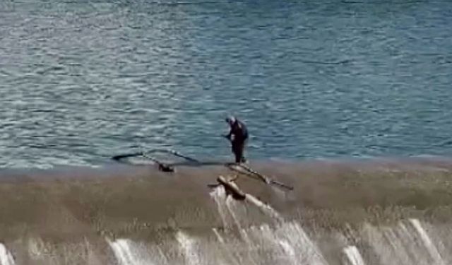 Barajda tehlikeli temizlik